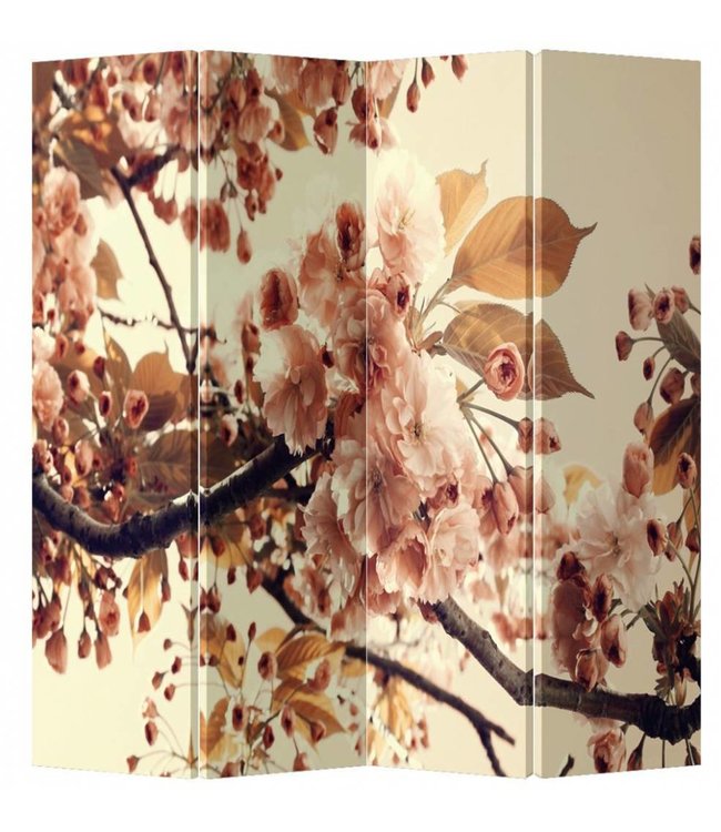 Kamerscherm Scheidingswand B160xH180cm 4 Panelen Sakura Kersenbloesems