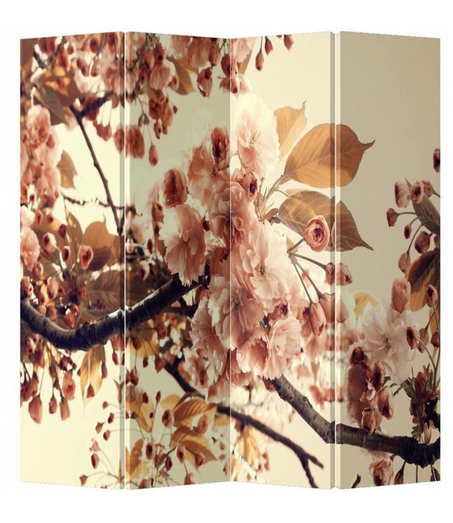 Paravent Interieur L160xH180cm 4 Panneaux Fleurs de Cerisier Sakura