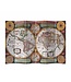 Fine Asianliving Kamerscherm Scheidingswand B240xH180cm 6 Panelen Wereldmap Retro