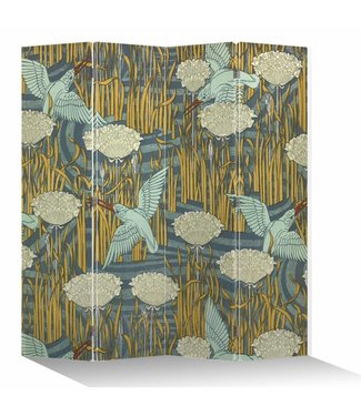 Fine Asianliving Japanese Oriental Room Divider Folding Privacy Screen 4 Panel Birds L160xH180cm