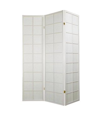 Fine Asianliving Paravento Giapponese L135xA180cm di Legno e Carta Shoji Bianco Separe Divisori