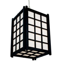 Japanese Lamp Shoji Rice Paper Wood Black - Dofu W20.5xD20.5xH31cm