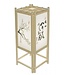 Lampe de table japonaise papier de riz Shoji bois calligraphie naturelle