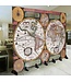 Biombo Separador Anch240xAlt180cm Mapa Mundial Retro 6 Paneles