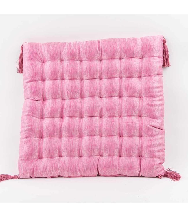 Chinese Seat Cushion Silk Pink