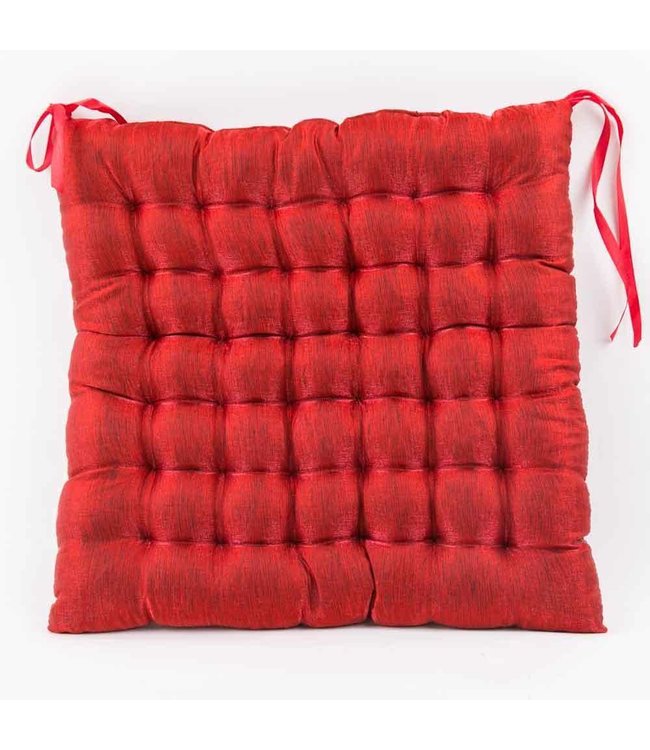 Chinese Seat Cushion Silk Red