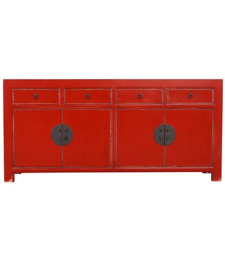 Fine Asianliving Chinese Sideboard Chest of Drawers Dresser Cabinet L180xW40xH85cm Lucky Red