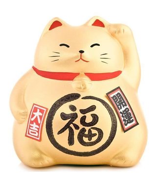 Fine Asianliving Lucky Cat Maneki Neko Gold - Better Fortune