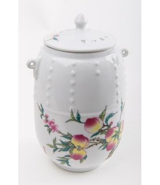 Fine Asianliving Chinese Tea Container Porcelain Peach