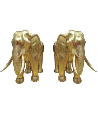 Fine Asianliving Set / 2 Elefante Hoja de Oro An43xP65xAl69cm