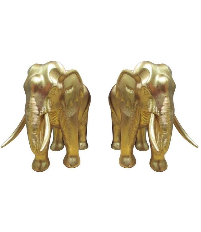 Set/2 Éléphant à la Feuille d'Or L43xP65xH69cm