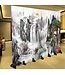 Paravent Interieur Chinois L240xH180cm Cloison Amovible Paysage de Montagne