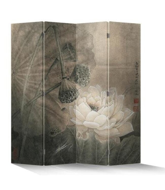 Paravent L160xH180cm Cloison Amovible Séparateur de Pièce des Deux Côtés