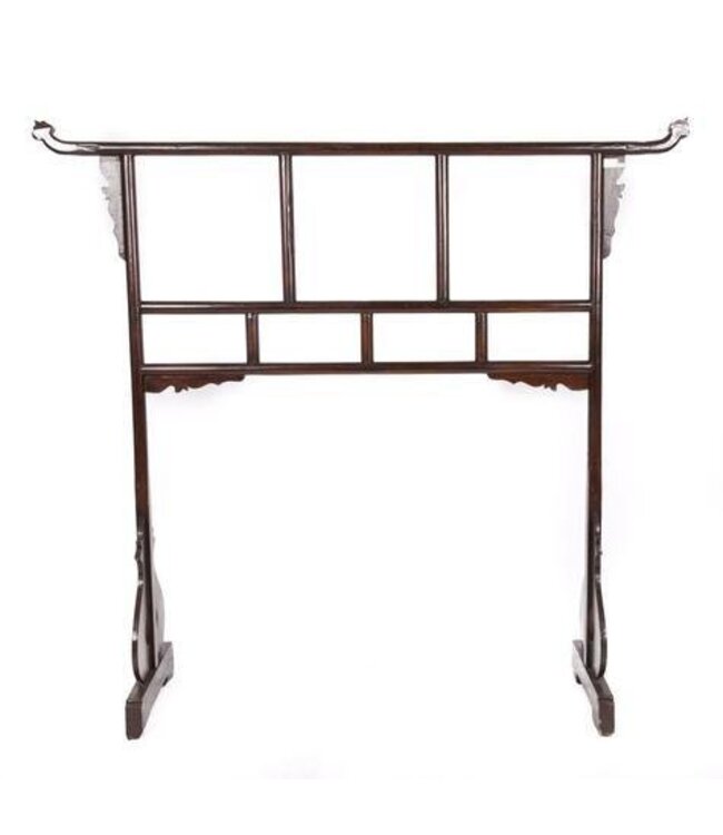Antique Chinese Clothes Rack Dark Brown B153xH137cm