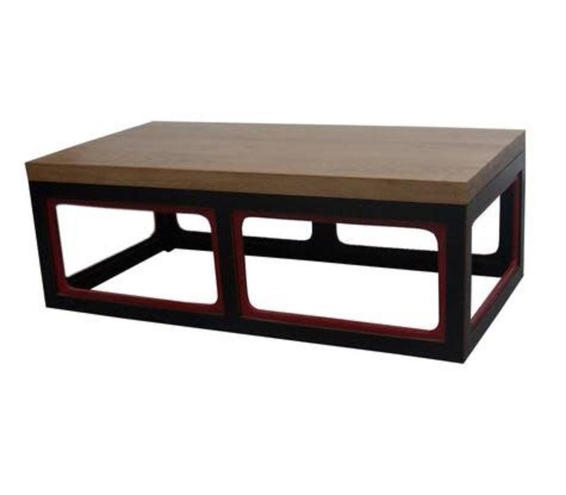 Fine Asianliving Chinese Coffee Table Solid Wood Rectangle Brown Black Red