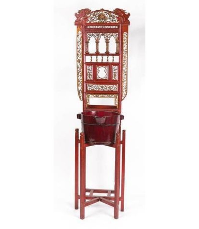 Table Rouge Antique de Chine pour Lavabo L42xH153xP52cm