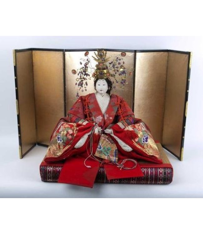 Antiker Japanischer Kaiser und Kaiserin Hina Ningyo im Meiji-Stil Set/2