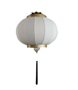 Fine Asianliving Chinesische Lampe Beige und Gold D80xH140cm