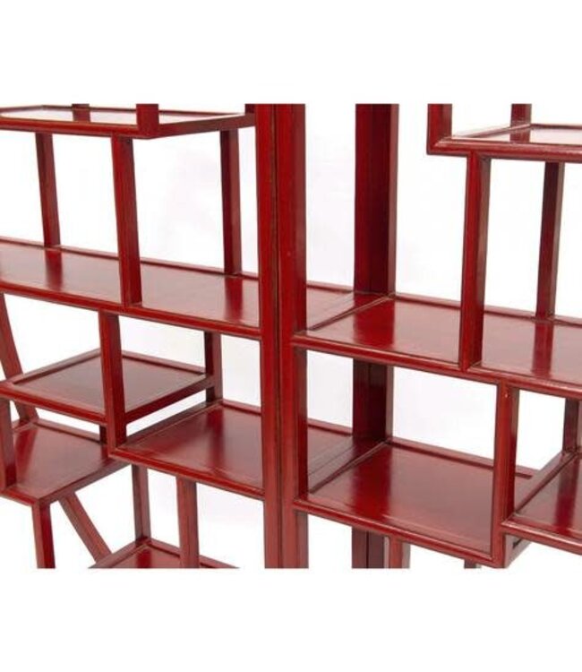 Gabinete de exhibición abierto redondo para libros chino Rojo L192xH176cm