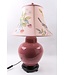 Lampada da Tavolo Cinese in Porcellana Dipinta a Mano Rosa L39xP39xA68cm