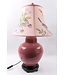 Lampe de Table en Porcelaine Chinoise Peinte à la Main Ombre Rose L39xP39xH68cm