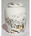 Fine Asianliving Chinese Tea Container Porcelain White Village
