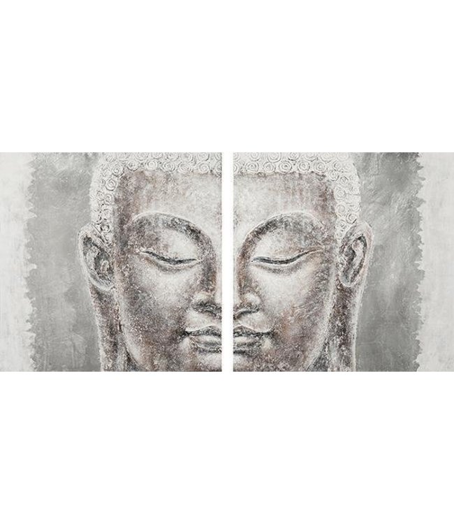 Buda Pintura Decoración de Pared Lámina de Metal 3D de dos Partes An200xAl100cm