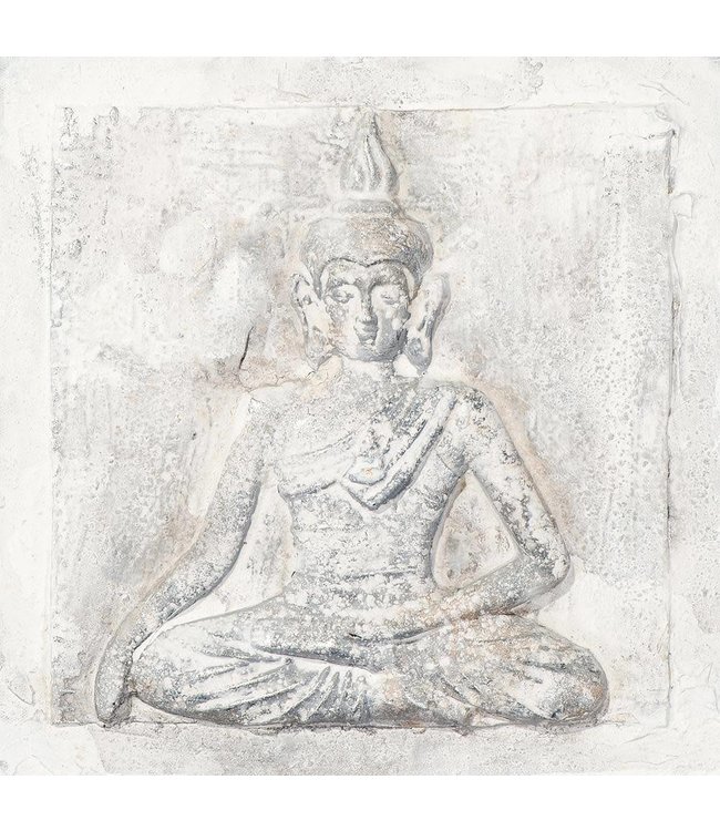 Painting Buddha Handpainted 3D White 30x30cm