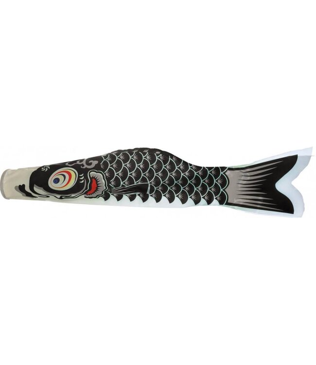 Japanse Wind Koi Zwart Koinobori 60cm