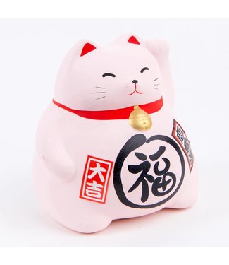 Fine Asianliving Chat Porte-Bonheur Maneki Neko Rose - Amour