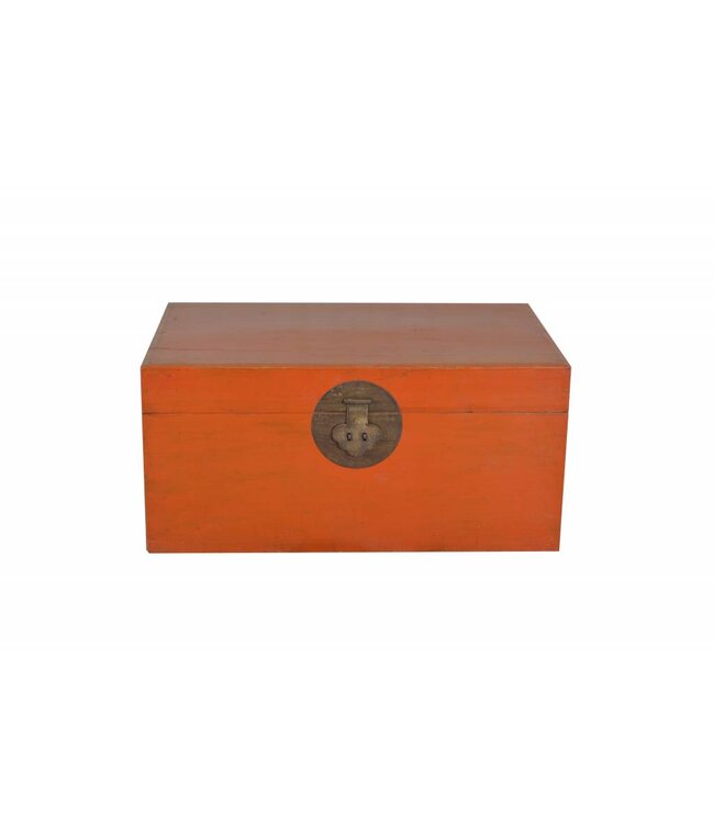 Baule Cassapanca Cinese Antico Rosso L90xP60xA43cm