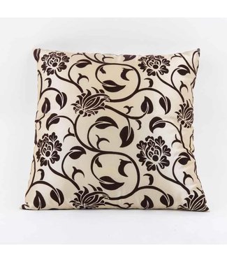 Fine Asianliving Chinese Cushion Cover Silk Flowers Black-White 40x40cm Without Filling