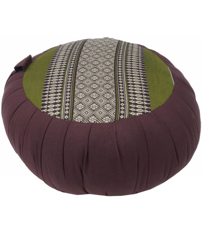 Thai Kissen Rundes Sitzkissen D40xH17cm Yoga Meditationskissen Zafu Kapok Grün