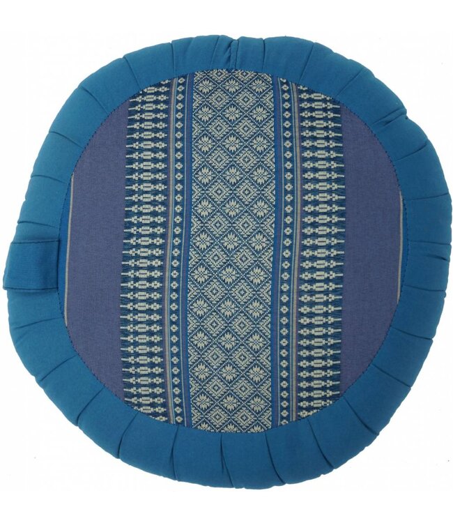 Cuscino per meditazione Tailandese Tondo Zafu Blu 40x17cm