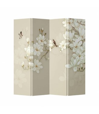 Fine Asianliving Paravent Chinois L160xH180cm 4 Panneaux Fleurs