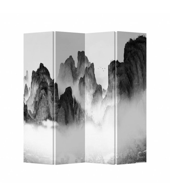 Paravent L160xH180cm Cloison Amovible Séparateur de Pièce des Deux Côtés