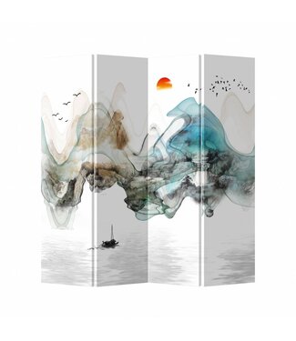 Fine Asianliving Paravent L160xH180cm Cloison Amovible Séparateur de Pièce des Deux Côtés