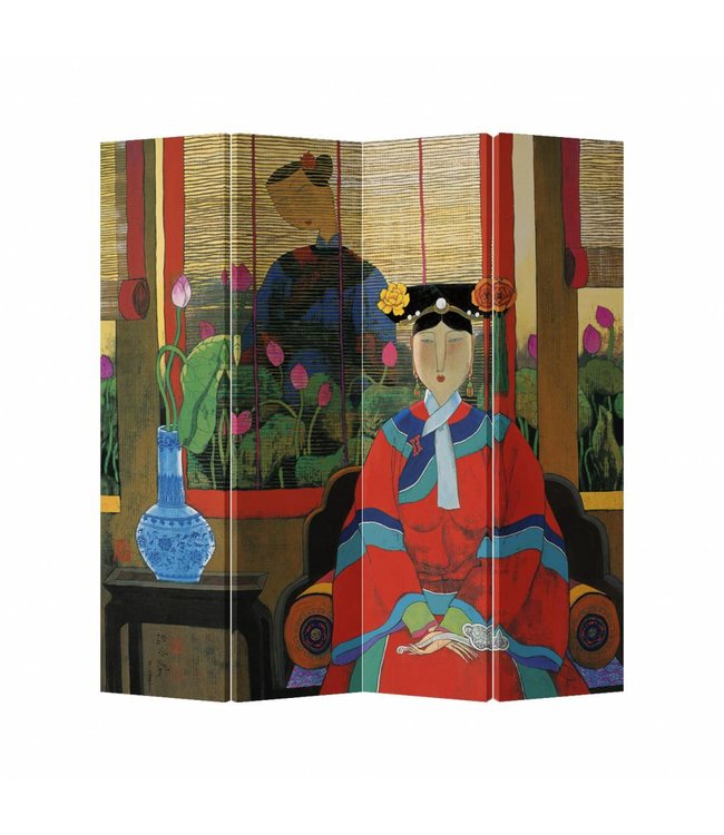Paravent Chinois L160xH180cm 4 Panneaux Dame Chinoise