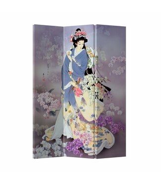 Fine Asianliving Japans Kamerscherm Oosters Scheidingswand B120xH180cm 3 Panelen Japanse Geisha