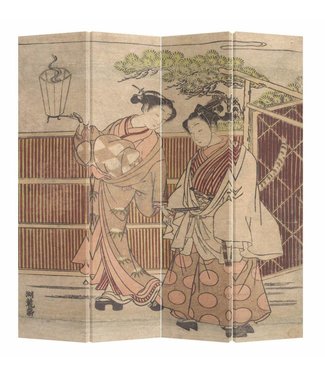 Fine Asianliving Biombo Japones Separador Anch.160xAlt.180cm Mujeres Japonesas en Kimono