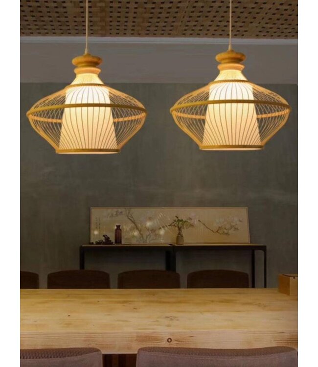 Bamboo Lampshade Pendant Light Handmade - Ophelia D46xH40cm