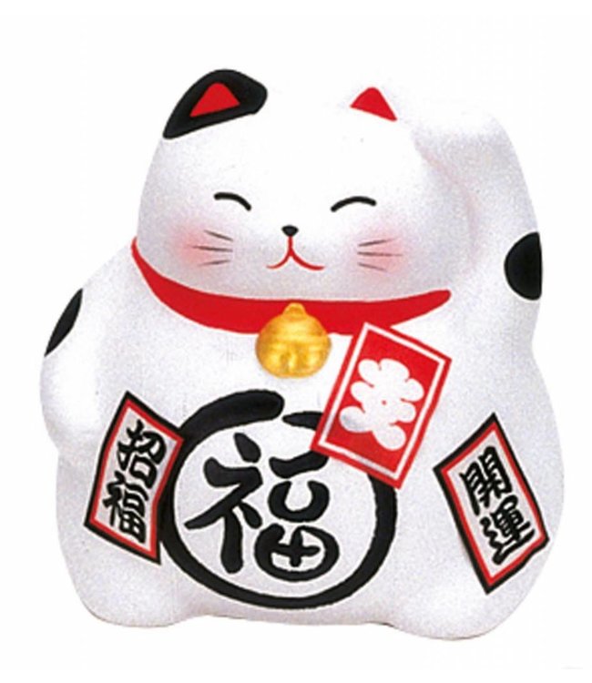 Chat Porte-Bonheur Maneki Neko Blanc - Meilleure Fortune