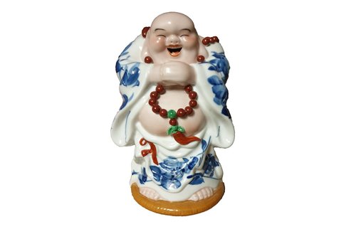 Fine Asianliving Lucky Chinese Buddha Porcelain Handmade Luck Standing