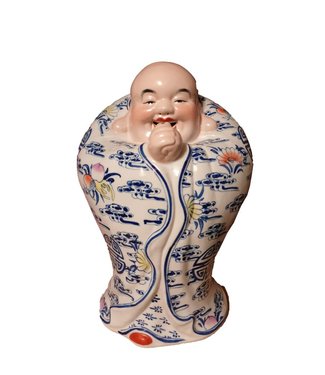 Fine Asianliving Bouddha Chinois Porcelaine Peinte à La Main L22xP22xH36cm