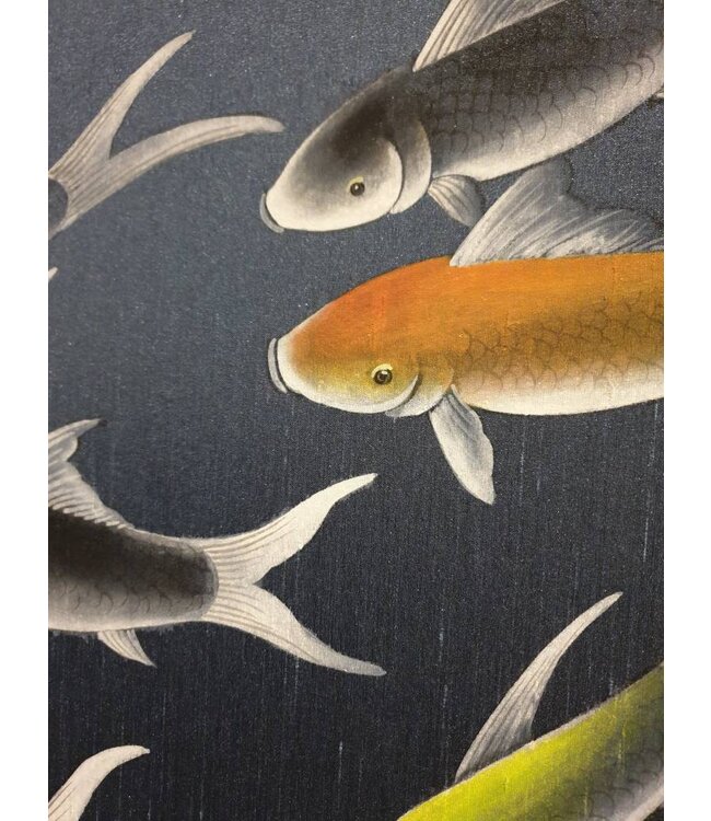 Chinees Schilderij Handgeschilderde Koi Vissen op Puur Zijde Set/2 650x1200mm