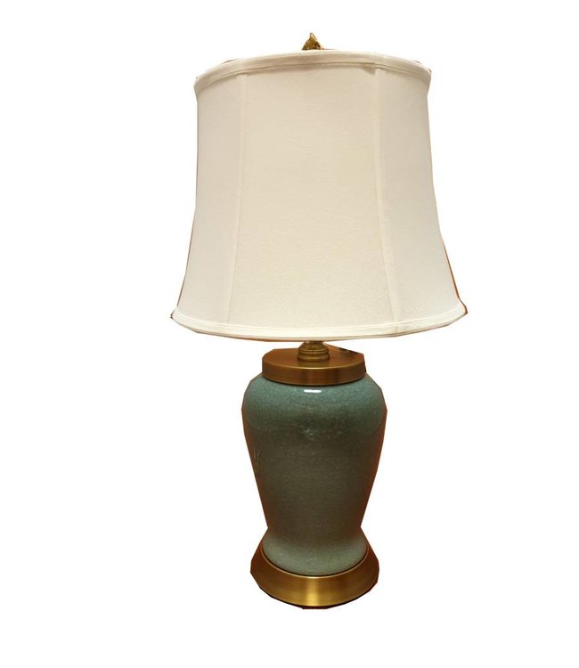 Chinese Table Lamp Porcelain Dark Green W40xD40xH76cm