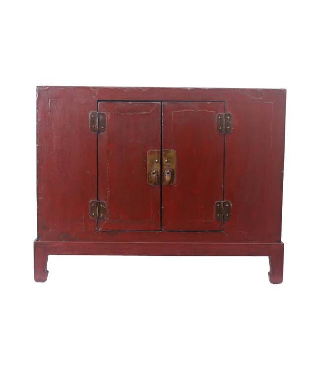 Antique Chinese Cabinet Red - Tianjin China W90xD54xH72cm