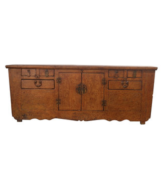 Fine Asianliving Credenza Cinese Antica Bassa Marrone - Zhejiang, Cina