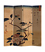 Chinese Oriental Room Divider Folding Privacy Screen 4 Panels W160xH180cm Bird and Lotus Flowers Vintage