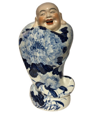 Fine Asianliving Bouddha Chinois Porcelaine Peinte à La Main L20xP15xH40cm